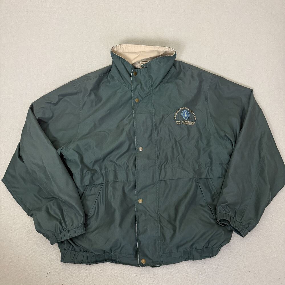 Vintage Original Windbreaker Green Jacket Lions Golf Tournament Logo Coat